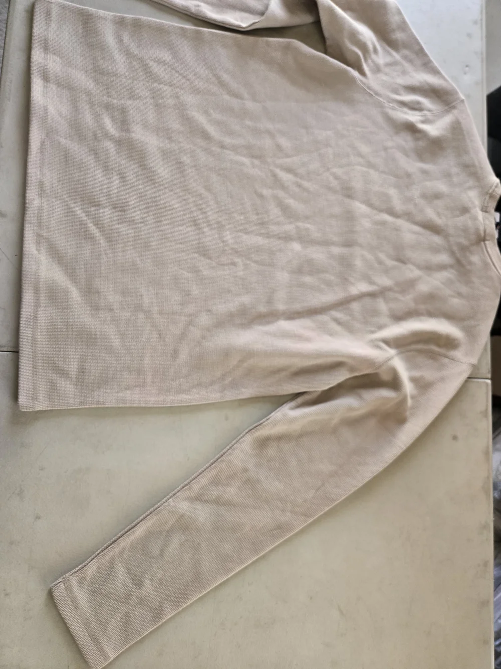 Light Beige Long Sleeve Thermal Top